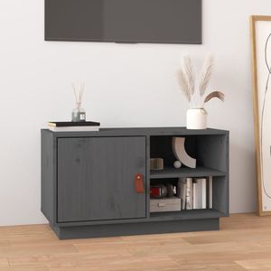 The Living Store TV-meubel Vintage - Hout - Grijs - 70x34x40 cm