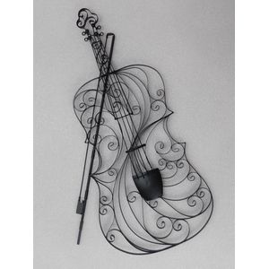 Wandornament Viool - 85 cm - Zwart