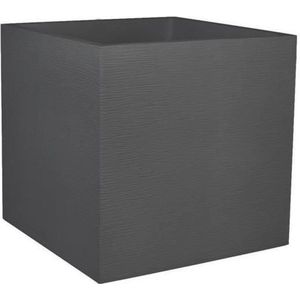 Bloempot EDA CF-6540042 Donker grijs Plastic Vierkant 49,5 x 49,5 x 49,5 cm