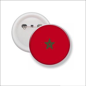 Button Met Speld 58 MM - Vlag Marokko