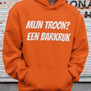 Oranje Koningsdag Hoodie Mijn Troon? Een Barkruk - MAAT L - Feestkleding & Carnavalskleding