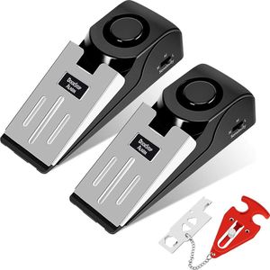 Veiligheidsslot deurraamslot inbraakbeveiliging met antislip deurstop alarm draagbare deurslot deurslot beveiligingsstopper kit gevoeligheid deur wdge alarm antislip rubberen deurstopper alert