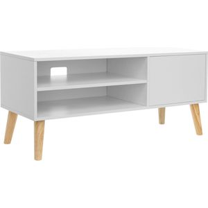 TV kast industrieel Bienvenida - Meubelkastje - Hout - Wit - 110 x 40 x 49.5 cm