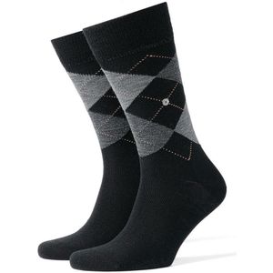 Burlington Edinburgh One size wol sokken heren zwart - Maat 40-46
