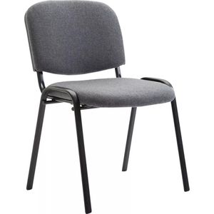 In And OutdoorMatch Bezoekersstoel stof Xavier - Grijs - Stoel met rugleuning - Vergaderstoel - Zithoogte 44cm