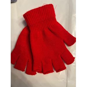 Vingerloze verkleed handschoenen voor volwassenen - rood - Unisex - Gebreid - '80s / jaren 80 - rood handschoen zonder vingers - Voor dames en heren
