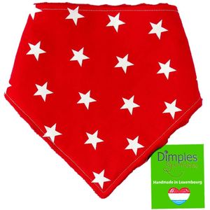 Rode sterren hondenhalsdoek - DIMPLES 25cm XXXS hondensjaal hondenbandana met comfortabele drukknopen