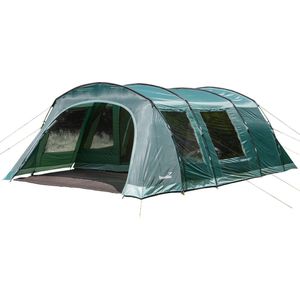 Skandika Kaupanga 6 Tunneltent Gerecycled – Tunneltenten - Kampeertent voor 6 personen, waterdicht, 3000 mm waterkolom, donkere slaapcabine, familietent - Tent voor buiten, kamperen, festivals – 625 x 410 x 210 cm (L x B x H) – groen