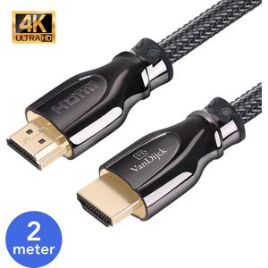 VanDijck® - HDMI 2.0 Kabel 2 Meter - Ultra HD 4K High Speed (60/120/240Hz) - 18GBPS