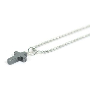 Kinderketting ballchain RVS hematiet kruis - IbizaMen KIDS