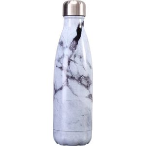 Hup. - RVS Drinkfles - Waterfles 500ml - Hip Design – BPA- & Lekvrij - Duurzaam - Wit Marmer