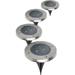 Ideaworks Grondspots - Solar - IP44 - 4 stuks - RVS