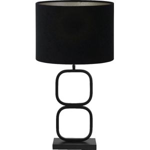 Light & Living Tafellamp Lutika/Velours - Zwart/Zwart - Ø30x67cm -