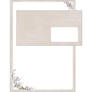 Briefpapier A4 klassieke bloem 12 stuks inclusief 6 enveloppen