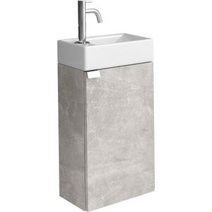 Badplaats Toiletmeubel Apollo 40 x 22 cm - Beton Grijs - Fonteinmeubel met Wastafel