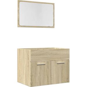 vidaXL - 2-delige - Badkamermeubelset - bewerkt - hout - sonoma - eikenkleurig