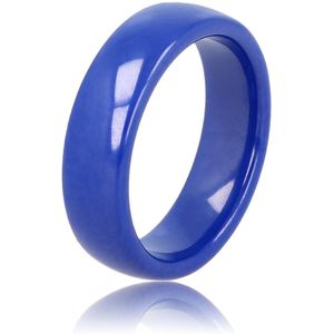 My Bendel - Keramieken ring kobalt blauw 6mm - Mooi blijvende brede ring kobalt blauw - Draagt heerlijk en onbreekbaar - Met luxe cadeauverpakking