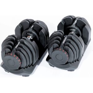 PH Fitness Verstelbare Dumbbells Set 40KG - 2 STUKS - Verstelbare Smart Dumbbells - Halterset voor Home Gym - Adjustable Dumbells van 5kg tot 40 kg - Complete Set van 17 Dumbbells in één!