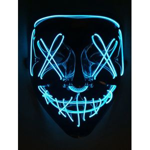 Feestmasker met LED verlichting - Wit licht - meerdere standen - by Unlimited Products -  - Zwart | Blauw