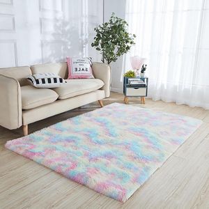 Hoogpolig tapijt - Moderne langpolige tapijten - Wasbaar - 120 x 160 cm - Meerkleurig vloerkleed