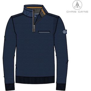 Chris Cayne heren trui - trui heren - 3205 - navy - korte rits - maat XXL