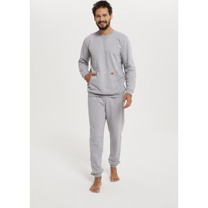 Katoenen trainingspak voor heren - Huispak voor heren - Winter heren pyjama - Italian Fashion Fox - grijs S