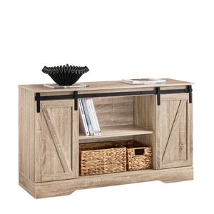 SoBuy FSB60-E Buffetkast - Light Oak Houten Keukenkast met Wielen
