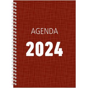 MGPcards - Bureau-agenda 2024 - A5 - Ringband - Spiraal - 7d/2p - Bordeaux - FSC
