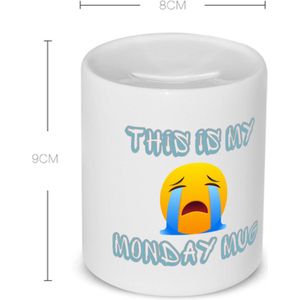 Akyol - this is my monday mug Spaarpot - Quotes - maandag - dit is mijn maandag mok - verjaardagscadeau - kado - gift - geschenk - huil emoji - 350 ML inhoud