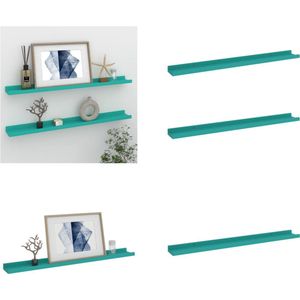 vidaXL Wandschappen 2 st 80x9x3 cm blauw - Plank - Planken - Schap - Schappen