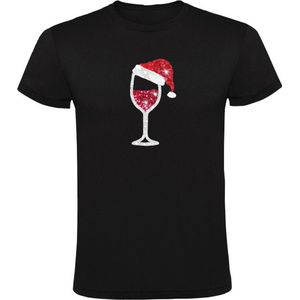 Wijnglas met rode wijn Heren T-shirt - kerst - feest - wijn - gluhwein - christmas - apres ski - kerstmis - wijnen - cadeau