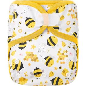 HappyBear - Luierbroekje Bijen | 4-15kg - Wasbaar - Onesize - Wasbare luiers - Overbroekje