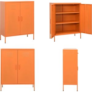 vidaXL Opbergkast 80x35x101-5 cm staal oranje - Dressoir - Dressoirs - Zijkast - Zijkasten