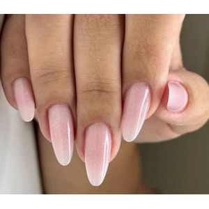 Press On Nails - Nep Nagels - Roze - Shine - Glitter - Almond - Manicure - Plak Nagels - Kunstnagels nailart - Zelfklevend