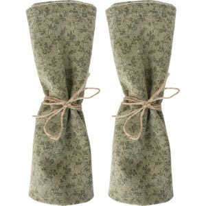 Laura Ashley Kitchen Linen Collectables Servetten katoen en linnen - set van 2 Wild Clematis Sage