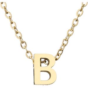 Initiaal Ketting met Letter B Goudkleurig - Naam Ketting Cadeau - Geluksketting op Kaartje - Pax Amare