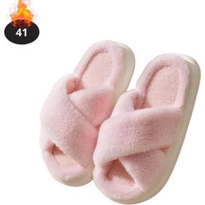 Bovista Warme Pantoffels - Sloffen - Slippers - Dames - Heren - Pluche - Maat 36 - Roze