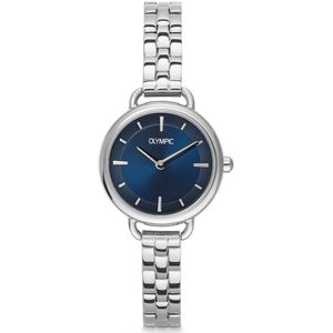 Alienwork Dameshorloge Zwart Mesh-Armband Blauw Strass Glitter Elegant