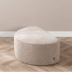 Bronx71® Hocker Mio halve maan ribstof taupe