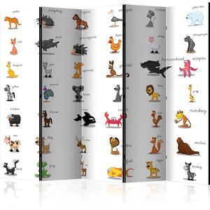 Kamerscherm - Scheidingswand - Vouwscherm - Learning by playing (animals) II [Room Dividers] 225x172 - Artgeist Vouwscherm