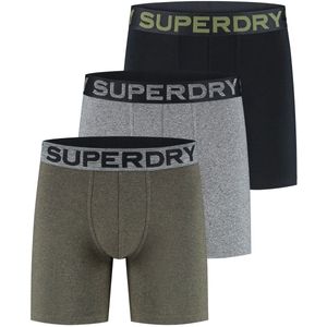 Superdry BOXER TRIPLE PACK Heren Onderbroek - Krst Black Mga Grit/Wnter Khki Grit/Blck