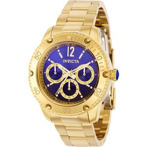 Invicta Angel 36726 Dames Horloge - Waterdicht - Analoog - Quartz Uurwerk - Roestvrij Staal met blauwe Wijzerplaat -38mm