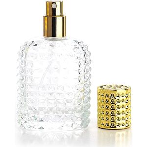 Mini Parfum Flesje - Sprayflesje Leeg - Reisflesje - Parfumverstuiver - parfumflessen - Plantenspuit - 50ml - glazen - Navulbaar - goud - voor reizen, uitgaan, handtassen