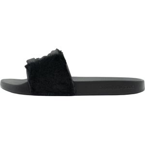 Calvin Klein Slides Fur Dames Slippers Met bont - Zwart - Maat 39