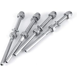 Kabelspanners 10 stuks - Schroefdraad - Roestvrijstalen kabelschroefklemmen .