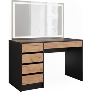 Vicco Beautytisch met licht Sherry, Antraciet/gouden eik, x cm met LED-spiegel