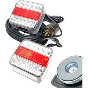 14 LEDS Magneet Verlichting set voor aanhanger of fietsdrager met 7,5 M kabel