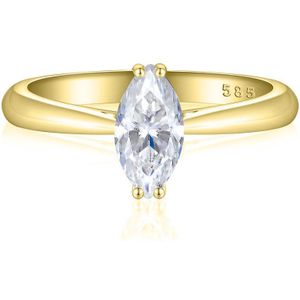 Liana - 18k Geelgouden Marquise Solitair Moissanite Ring - 0.5 karaat