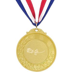 Akyol - bloem medaille goudkleuring - Liefde - bloemist - cadeau - bloemenwinkel - roos