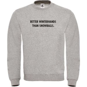 Wintersport sweater grijs XXL - Better winterhands than snowballs - zwart - soBAD. | Foute apres ski outfit | kleding | verkleedkleren | wintersporttruien | wintersport dames en heren